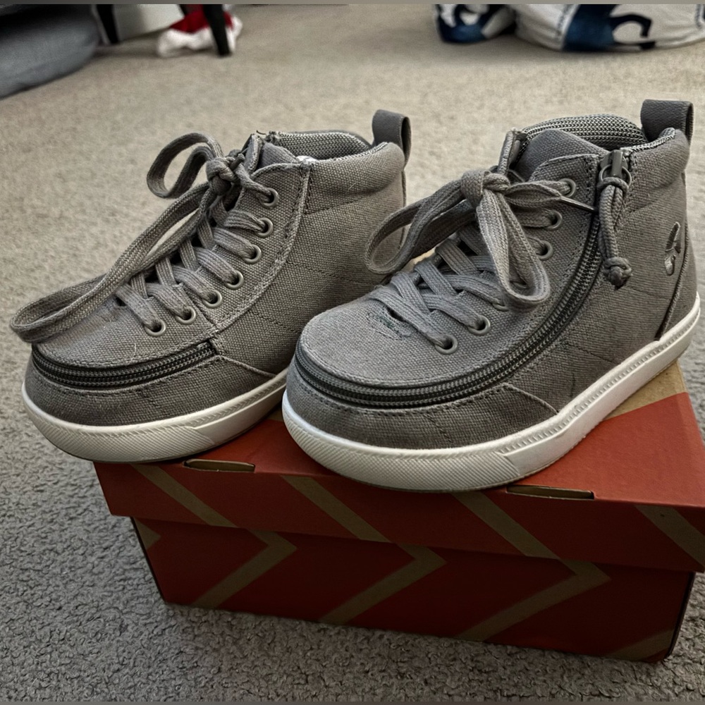 Gray Kids High-Top Sneakers